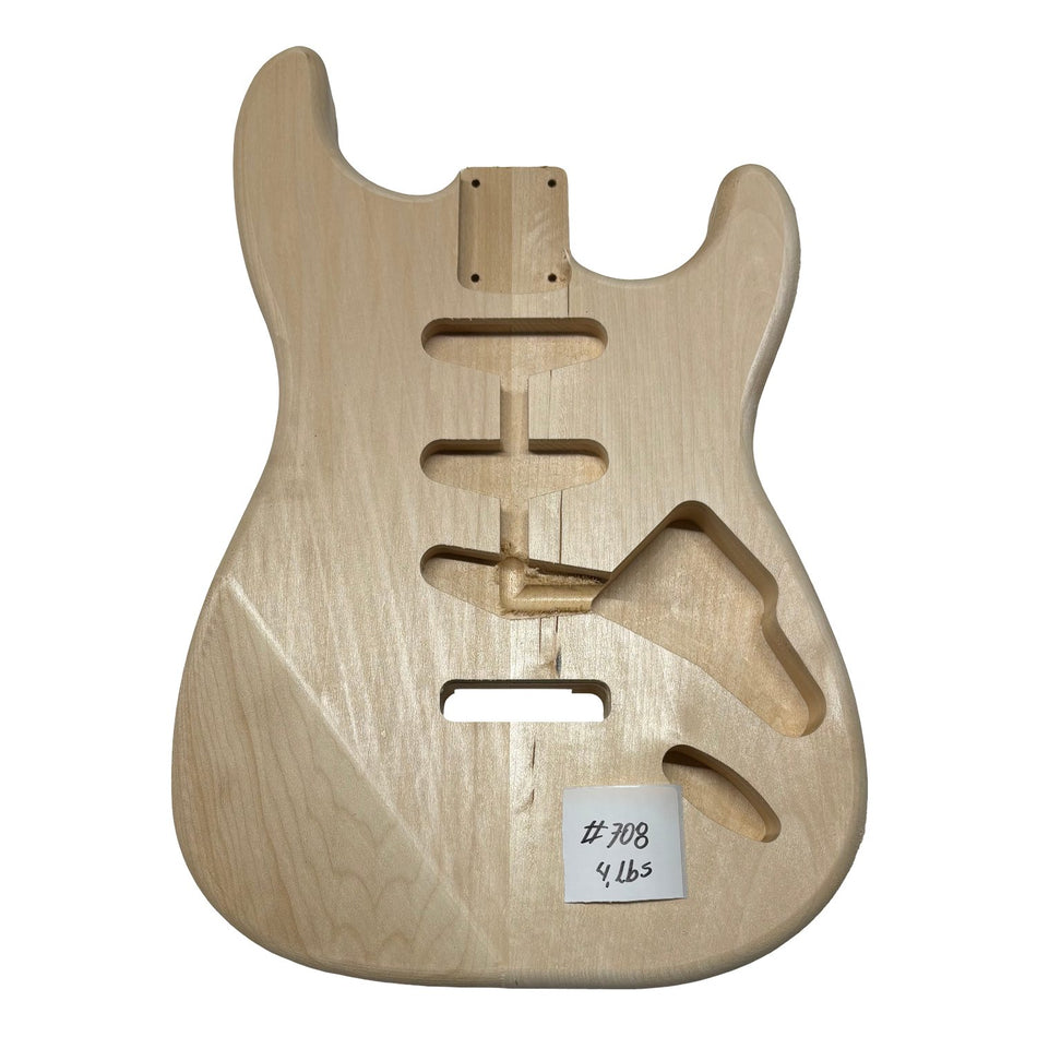 ST-Style Basswood Unfinished Fender Guitar Body #708