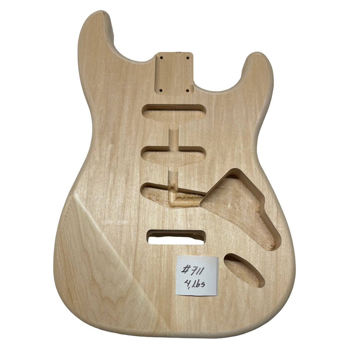 ST-Style Basswood Unfinished Fender Guitar Body #711 - Exotic Wood Zone