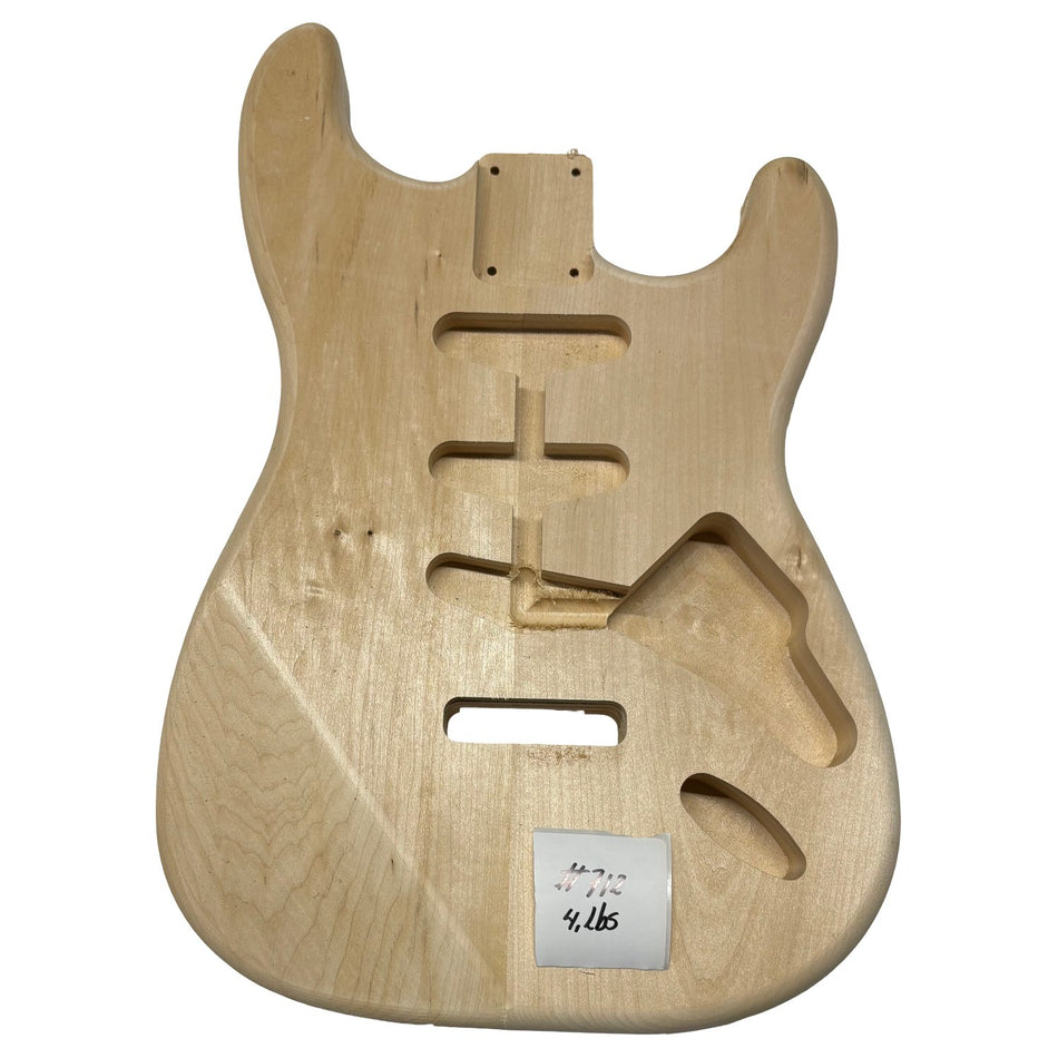 ST-Style Basswood Unfinished Fender Guitar Body #712