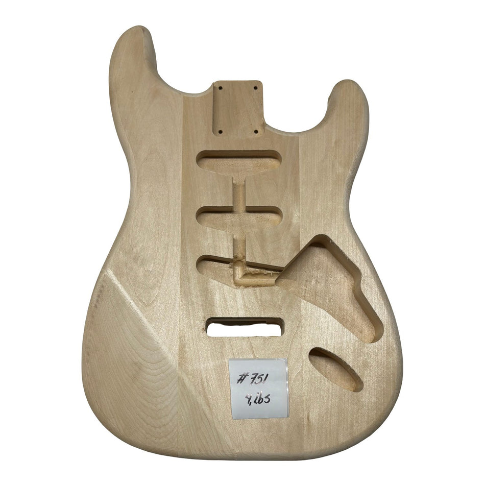 ST-Style Basswood Unfinished Fender Guitar Body #751