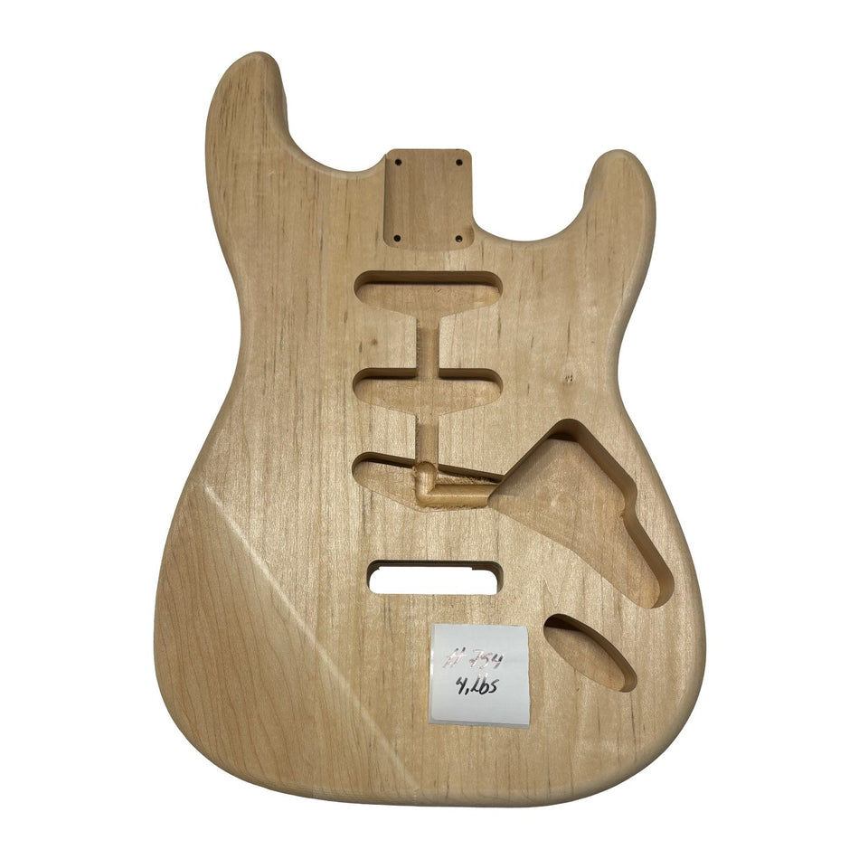 ST-Style Basswood Unfinished Fender Guitar Body #754