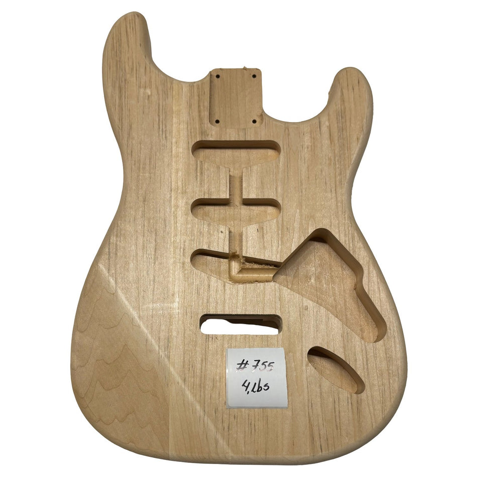 ST-Style Basswood Unfinished Fender Guitar Body #755