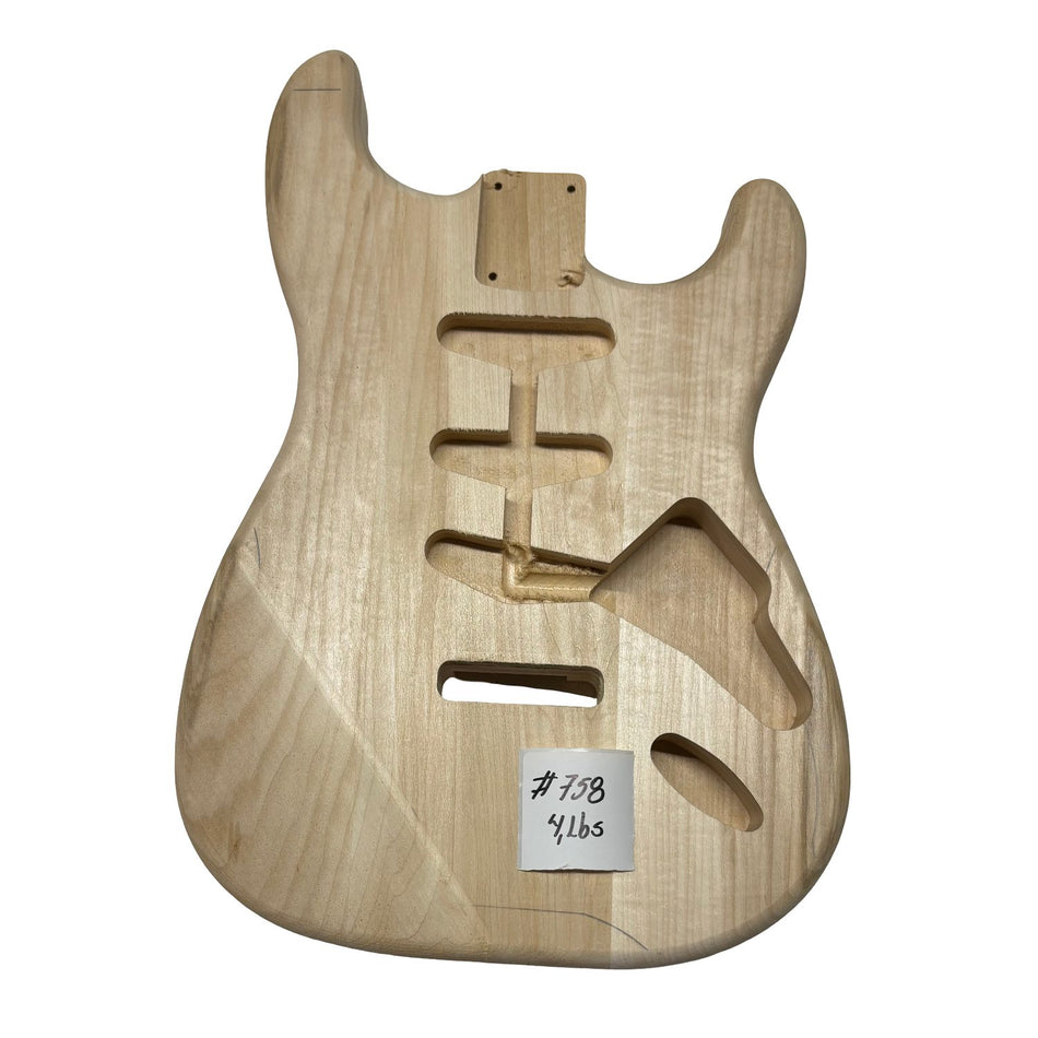 ST-Style Basswood Unfinished Fender Guitar Body #758