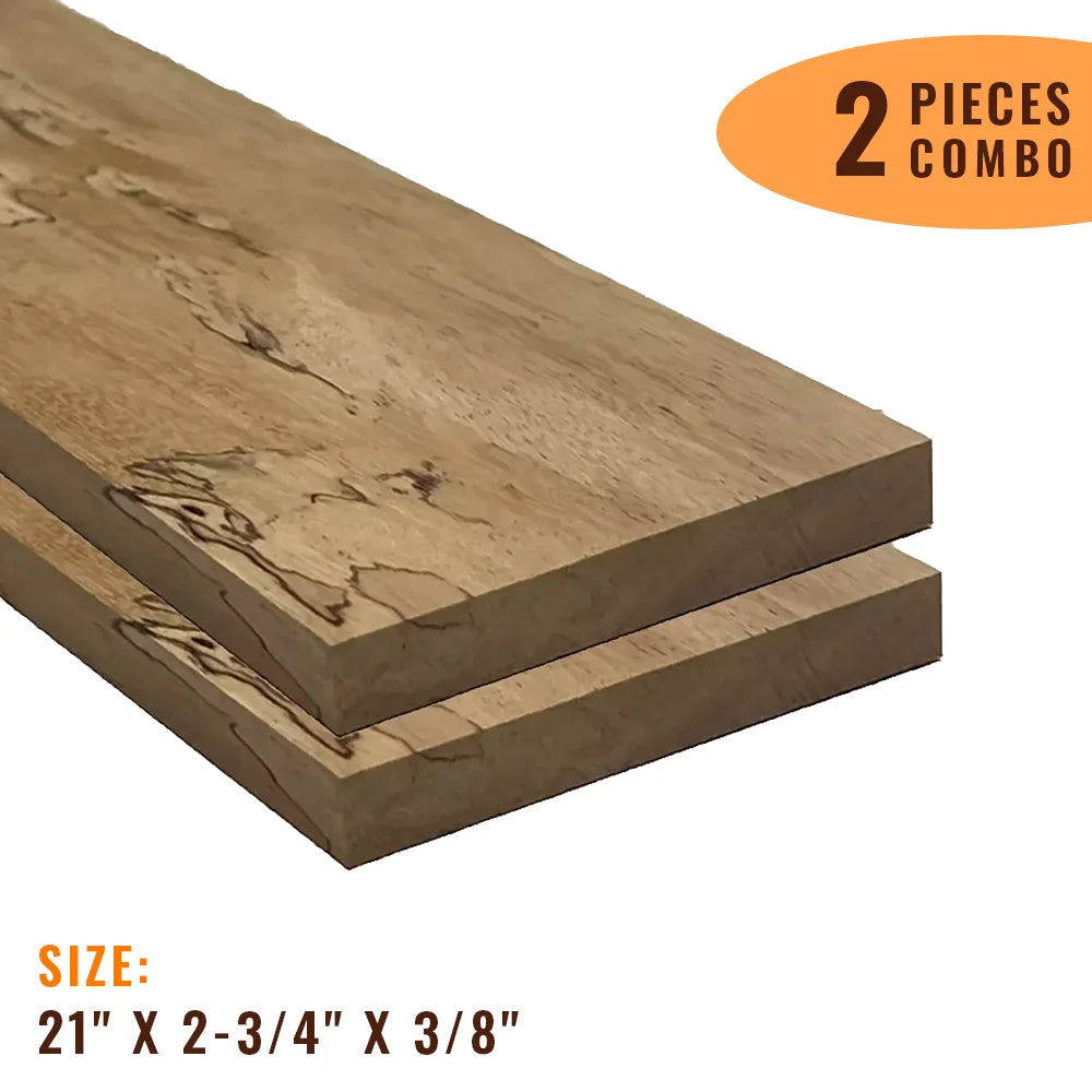 Pack of 2, Spalted Tamarind Guitar Fingerboard Blanks 21&quot; x 2-3/4&quot; x 3/8&quot; - Exotic Wood Zone - Buy online Across USA 