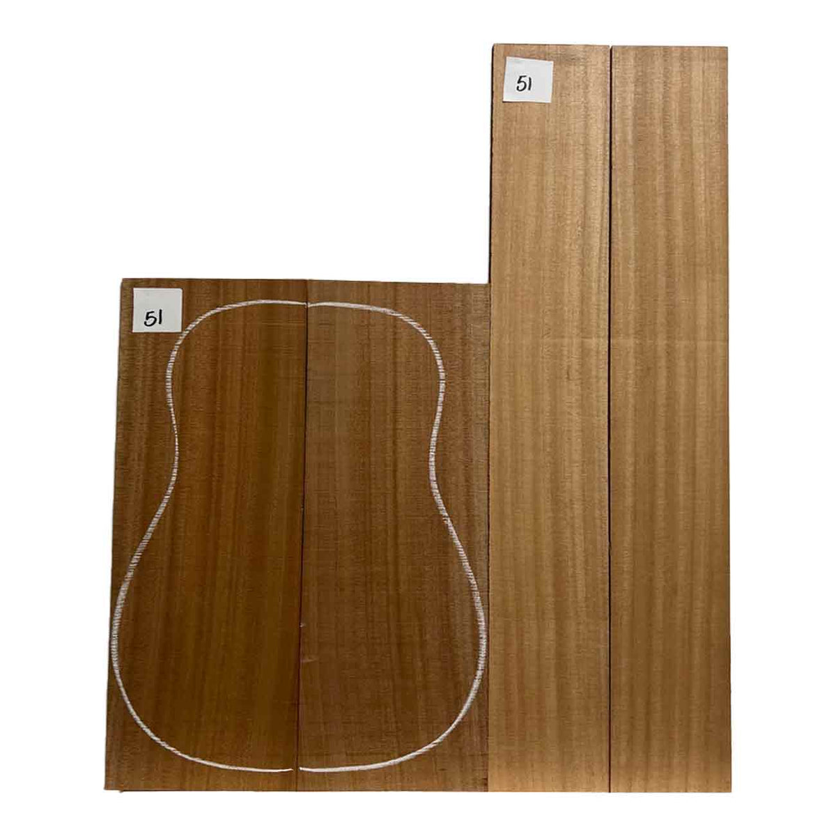 Sapele Dreadnought Guitar Back & Side Set #51 - Exotic Wood Zone - Buy online Across USA 