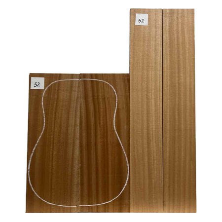 Sapele Dreadnought Guitar Back & Side Set #52 - Exotic Wood Zone - Buy online Across USA 