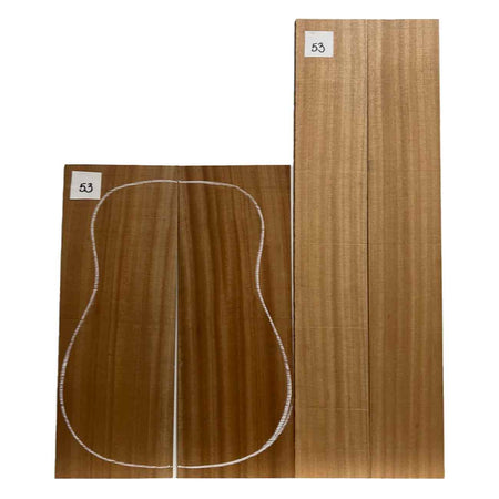 Sapele Dreadnought Guitar Back & Side Set #53 - Exotic Wood Zone - Buy online Across USA 