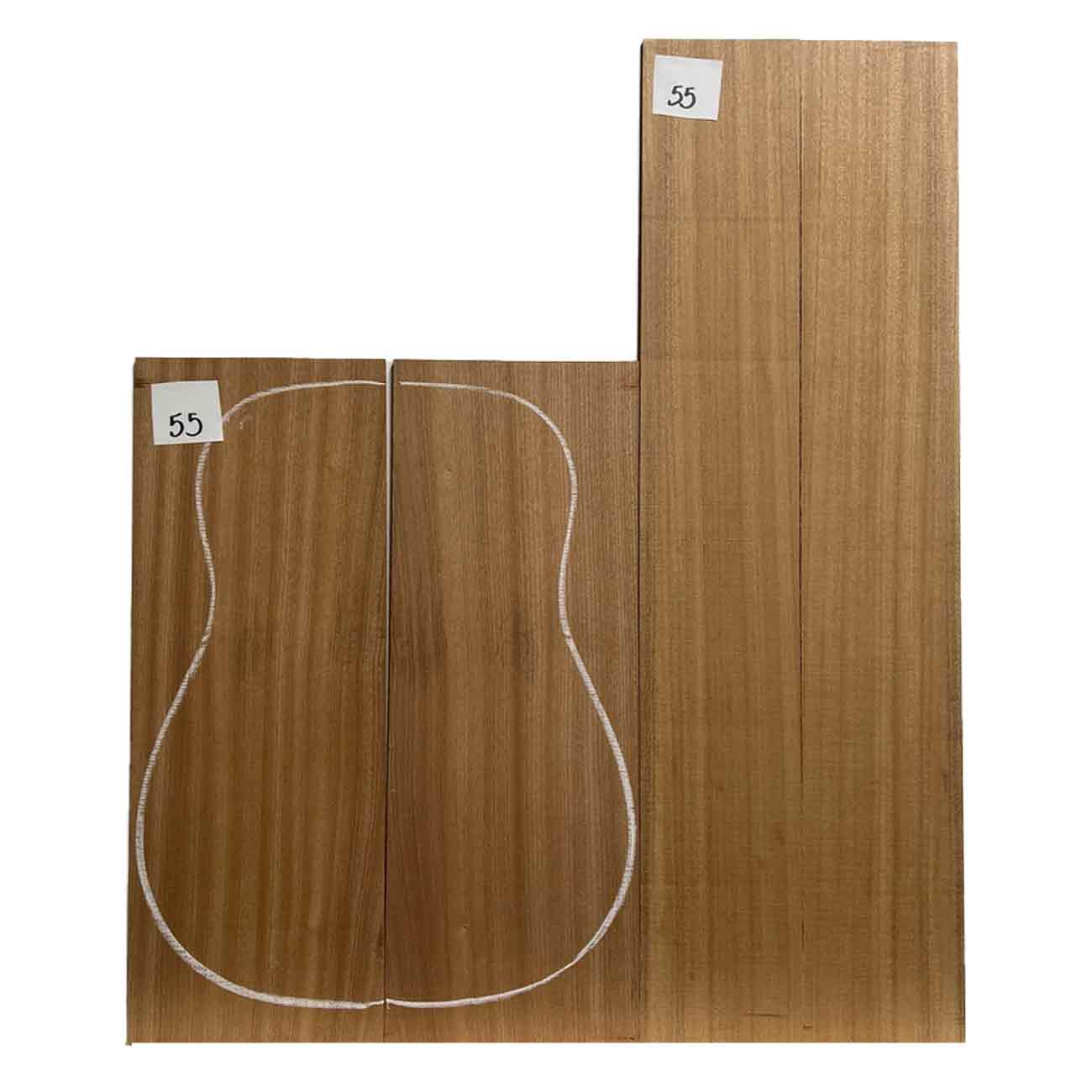 Sapele Dreadnought Guitar Back & Side Set #55 - Exotic Wood Zone - Buy online Across USA 