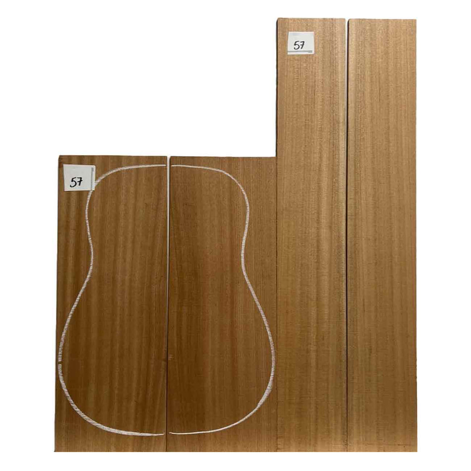 Sapele Dreadnought Guitar Back & Side Set #57 - Exotic Wood Zone - Buy online Across USA 