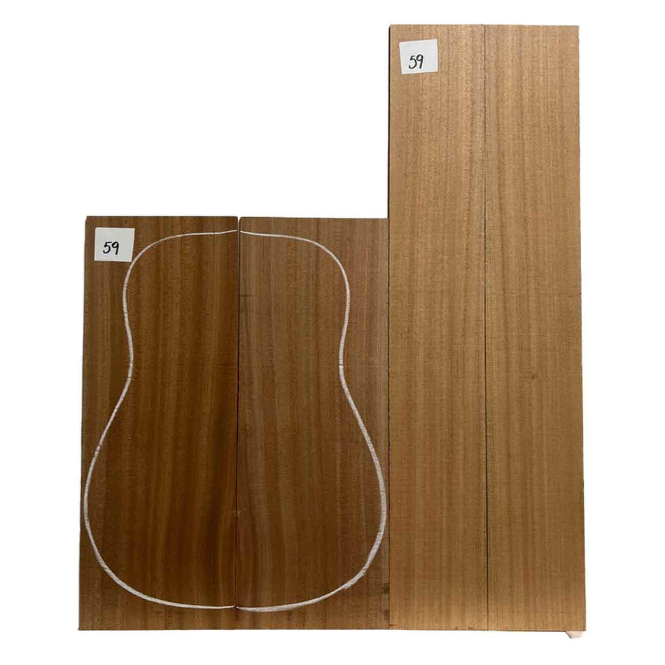 Sapele Dreadnought Guitar Back & Side Set #59 - Exotic Wood Zone - Buy online Across USA 