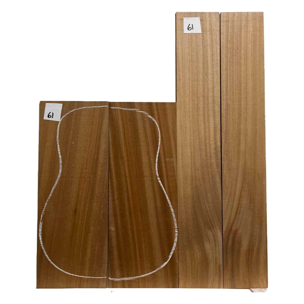 Sapele Dreadnought Guitar Back & Side Set #61 - Exotic Wood Zone - Buy online Across USA 