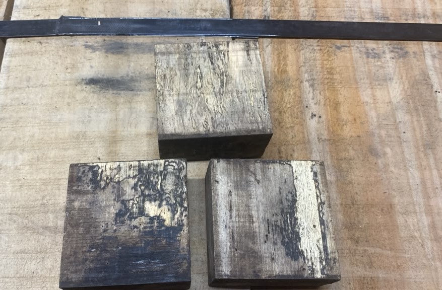 Defective Spalted Tamarind Bowl Blank- 4" x 4" x 2 (with Pinholes)