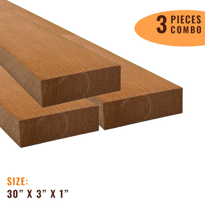 Pack Of 3, Spanish Cedar Guitar Neck Blanks 30&quot; x 3&quot; x 1&quot; - Exotic Wood Zone - Buy online Across USA 