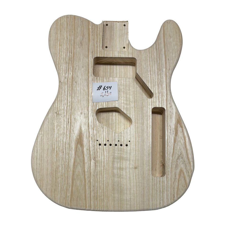 TL-Style White Ash Unfinished Fender Guitar Body #654