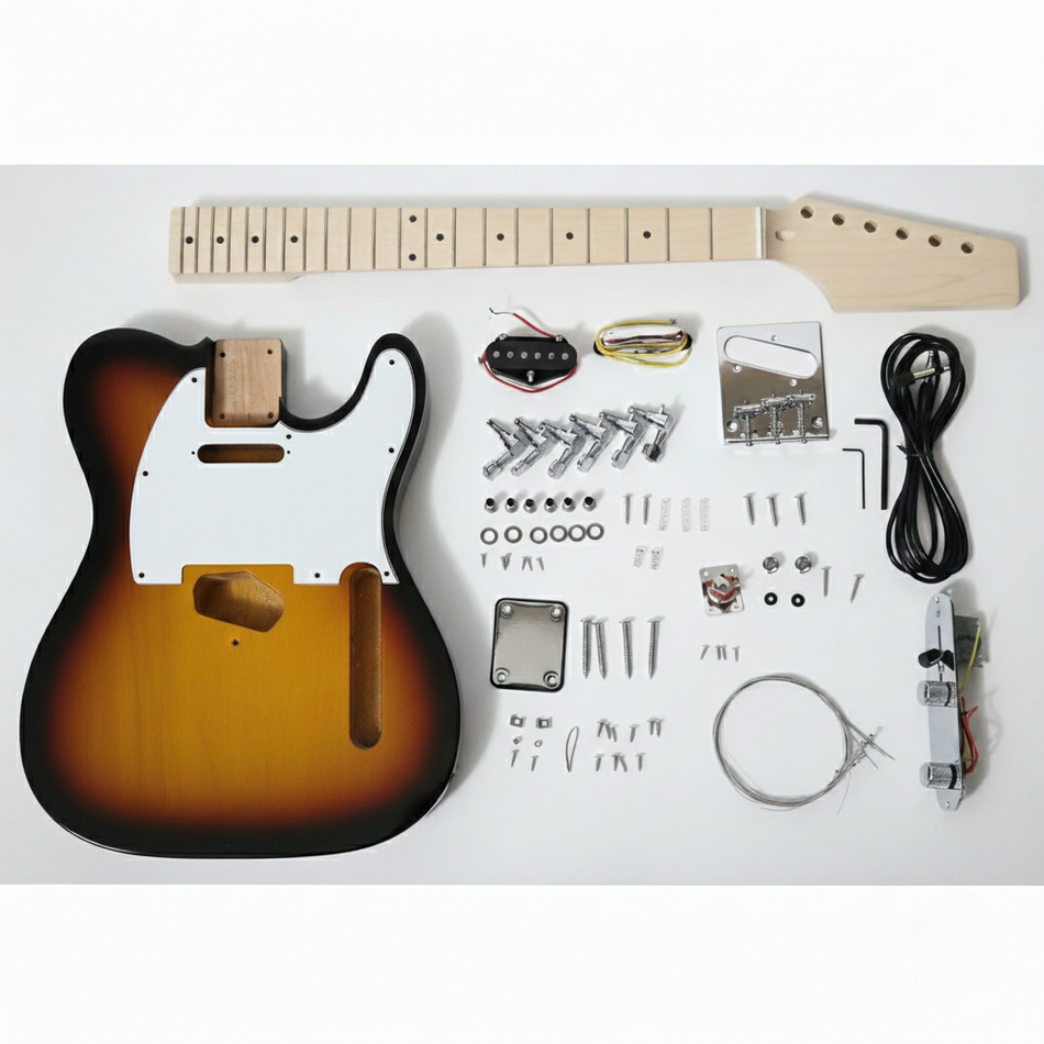 JOBOIS TL-Style DIY Electric Guitar Kit With Finished Sunburst Body