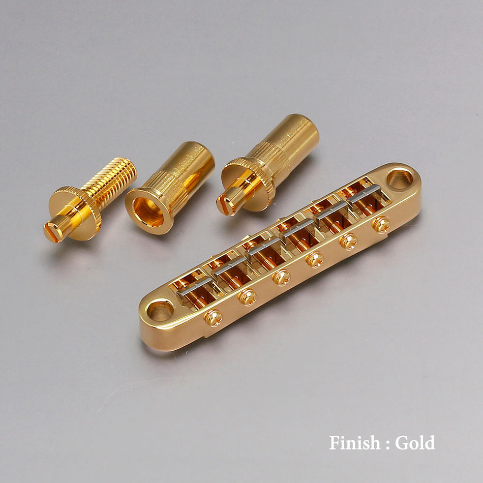 Gotoh Ti103B-T Nashville Tune-O-Matic Bridge with Titanium Saddles - Gold Finish
