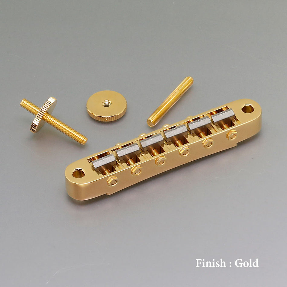 Gotoh Ti103B Tune-O-Matic Guitar Bridge with Titanium Saddles - Gold Finish