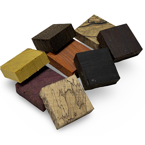 8-Piece Exotic Hardwood Ring Blanks for Ring Making, Resin Jewelry, Inlays & DIY Crafts (1-1/2" × 1-1/2" × 1/2")