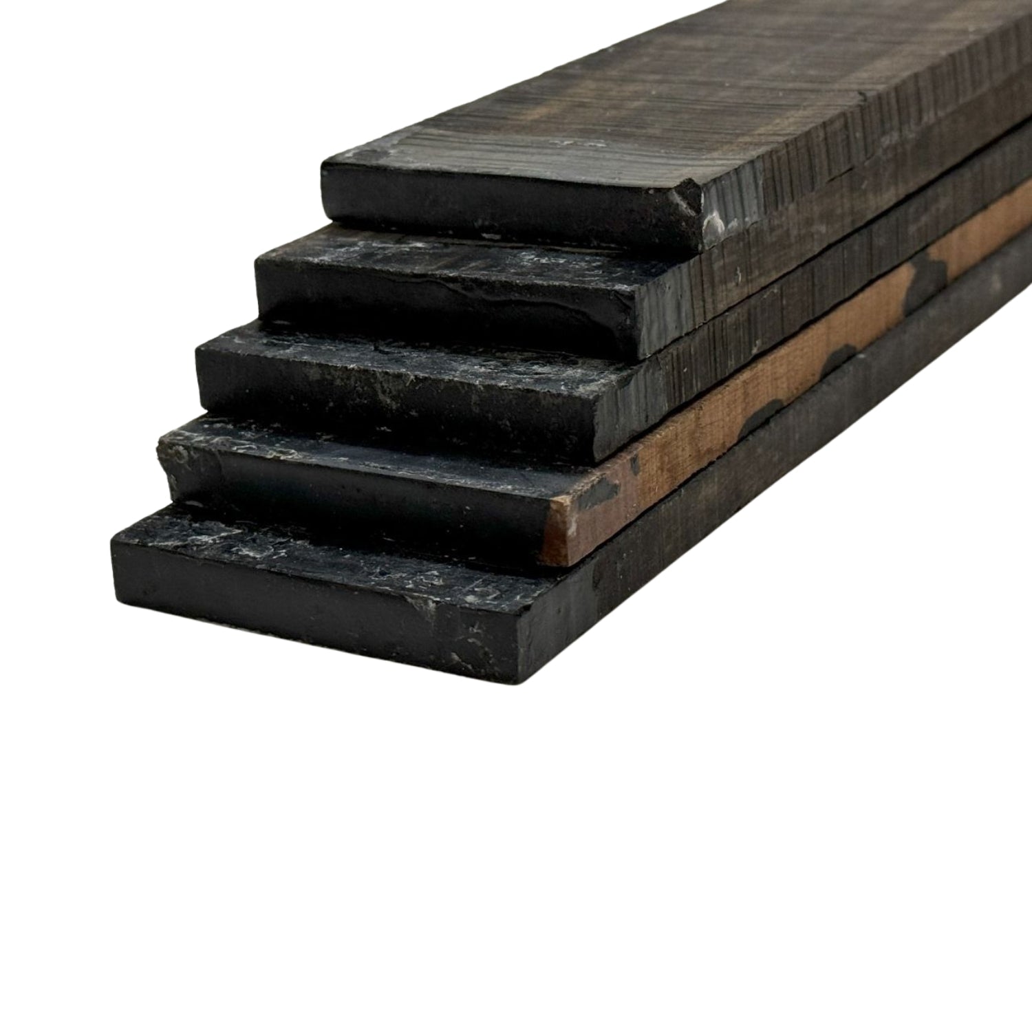 Bulk 10-Piece Gaboon Ebony Fingerboard Blanks – Master Grade Seconds with Natural Pinholes Exotic Wood Zone 