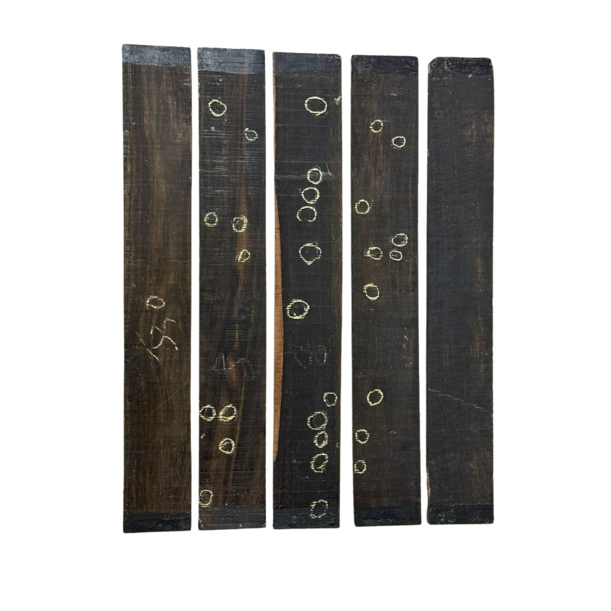 Bulk 10-Piece Gaboon Ebony Fingerboard Blanks – Master Grade Seconds with Natural Pinholes Exotic Wood Zone 