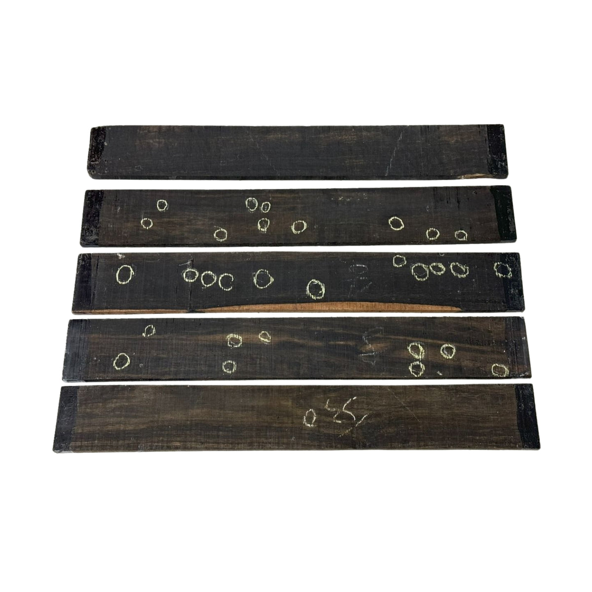 Bulk 10-Piece Gaboon Ebony Fingerboard Blanks – Master Grade Seconds with Natural Pinholes Exotic Wood Zone 