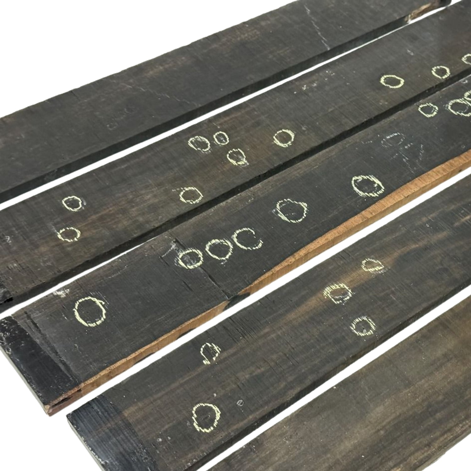Bulk 10-Piece Gaboon Ebony Fingerboard Blanks – Master Grade Seconds with Natural Pinholes Exotic Wood Zone 