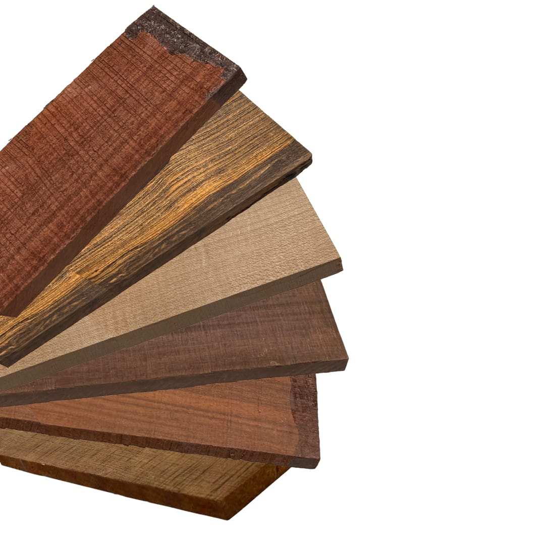 Combo Pack of 6 Fingerboard - 21&quot; x 2-3/4&quot; x 3/8&quot; ( Chechen,Granadillo,Bocote,Katalox,Rosewood,Hard Maple) - Exotic Wood Zone - Buy online Across USA 