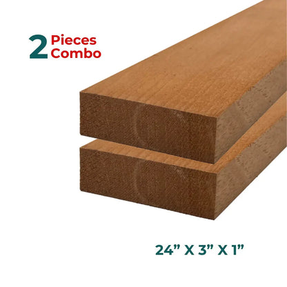 Pack of 2, Spanish Cedar Guitar Neck Blanks 24” x 3” x 1” - Exotic Wood Zone - Buy online Across USA 