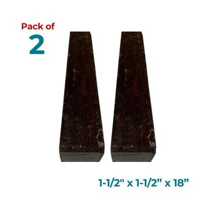 Pack of 2, Katalox Turning Wood Blanks 1-1/2&quot; x 1-1/2” x 18” - Exotic Wood Zone - Buy online Across USA 