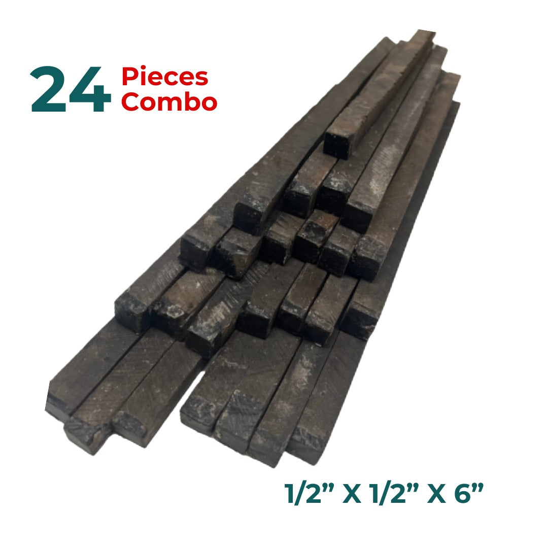 Pack of 24, Gaboon Ebony 1/2” x 1/2” x 6” -Turning Square / Inlay / Decoration Wood Blanks - Exotic Wood Zone - Buy online Across USA 