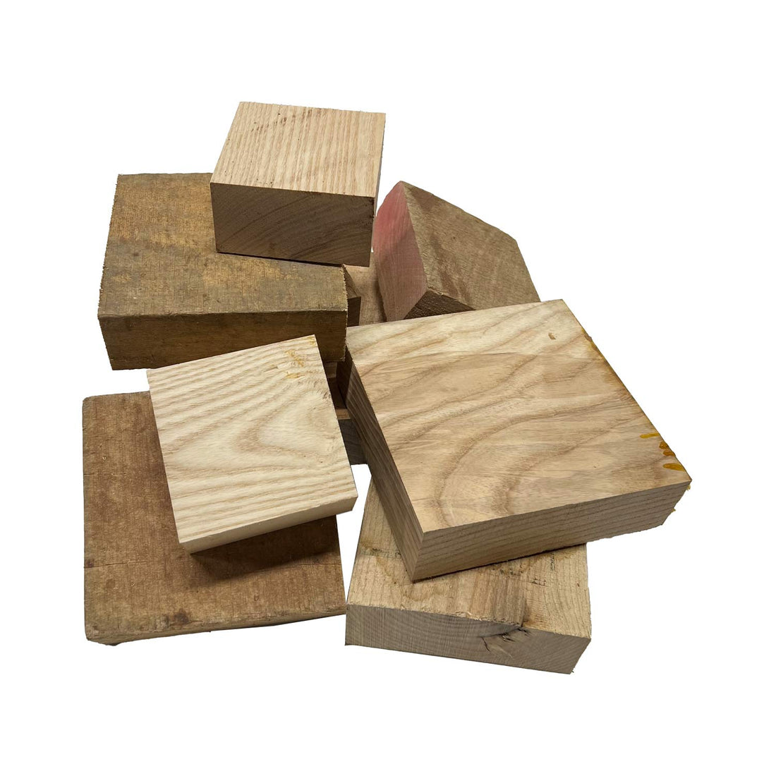 15 Pound Box of White Ash Bowl Wood Cut-Offs -2&quot; Thick Pcs - Exotic Wood Zone - Buy online Across USA 