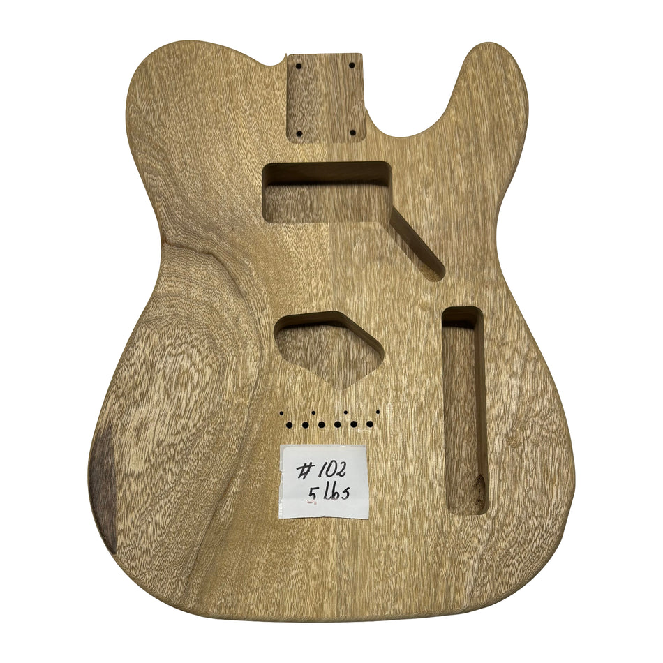 TL-Style White Limba Unfinished Fender Guitar Body #102