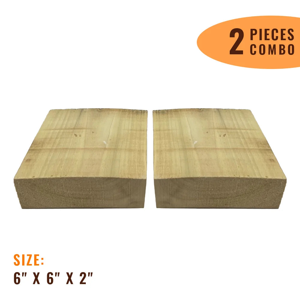 Pack Of 2 ,Yellow Poplar Wood Bowl Blanks | 6&quot; x 6&quot; x 2&quot; | - Exotic Wood Zone - Buy online Across USA 