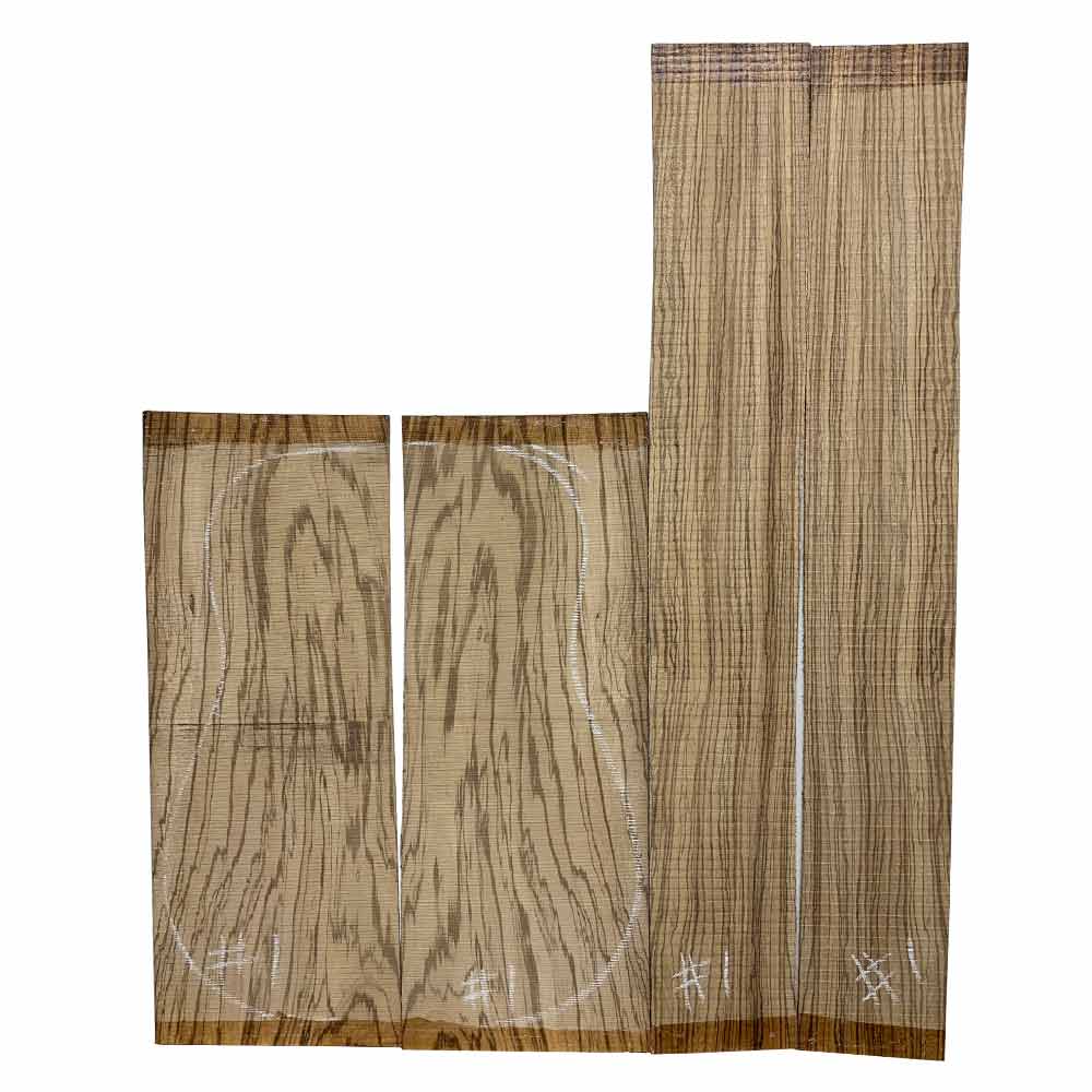 Zebrawood Dreadnought Guitar Back &amp; Side Set - Exotic Wood Zone - Buy online Across USA 