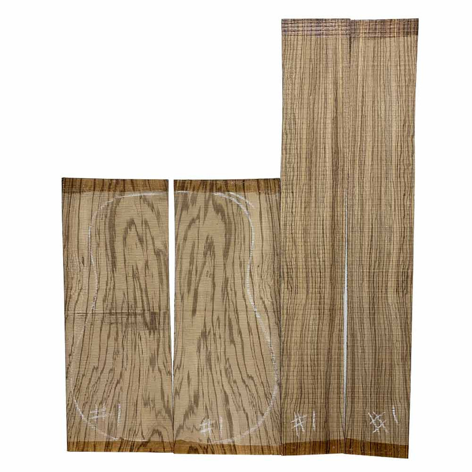 Zebrawood Concert Ukulele Guitar Back and Side Sets - Exotic Wood Zone - Buy online Across USA 