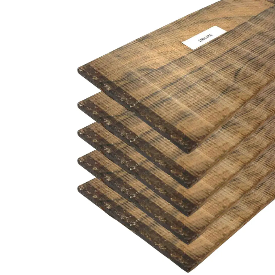 Pack Of 5, Ziricote Guitar Head Plates Blanks- 8" x 3-1/2" x 1/8" - Exotic Wood Zone - Buy online Across USA 