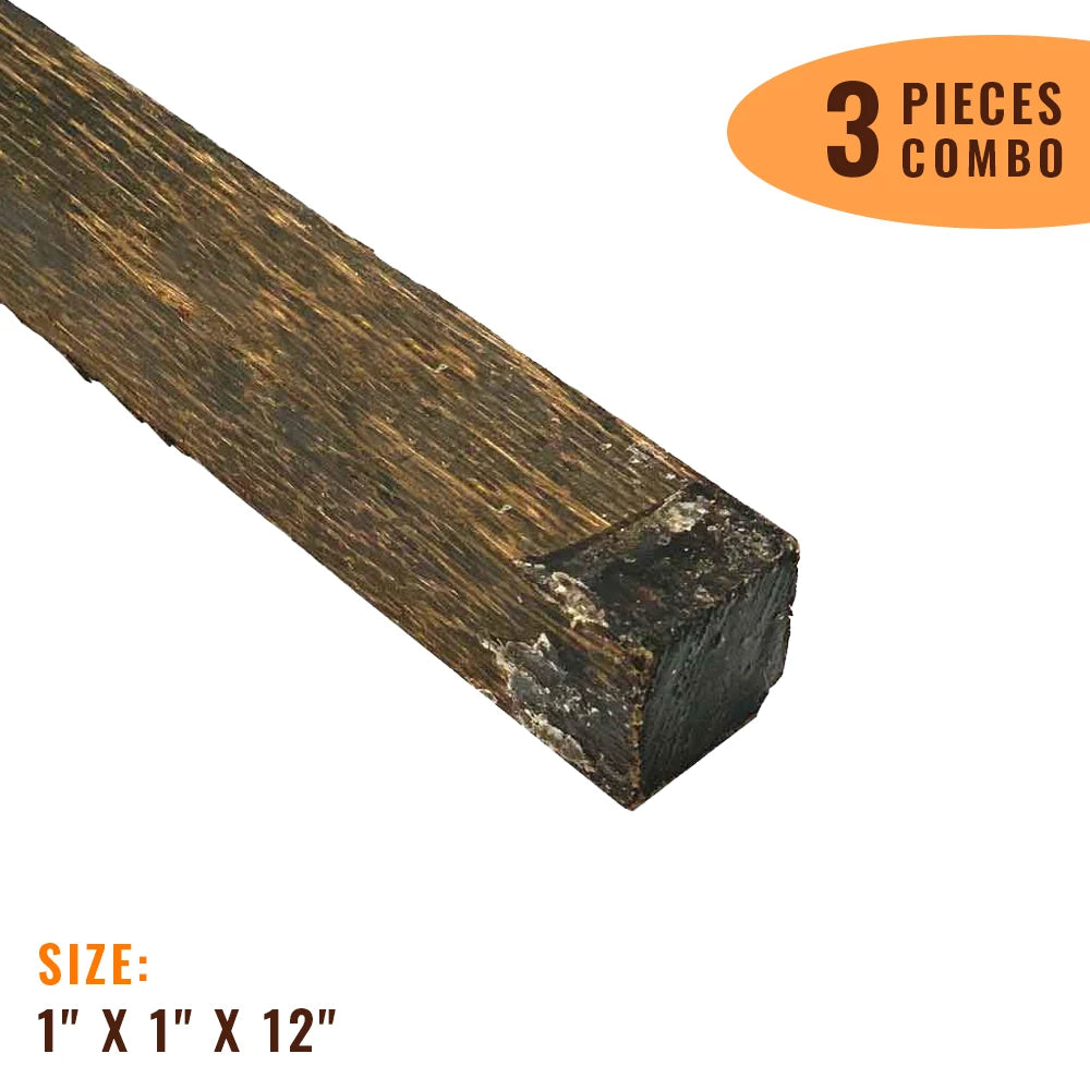 Pack of 3, Black Palm Hobby Wood/ Turning Wood Blanks 1 x 1 x 12 inches - Exotic Wood Zone - Buy online Across USA 