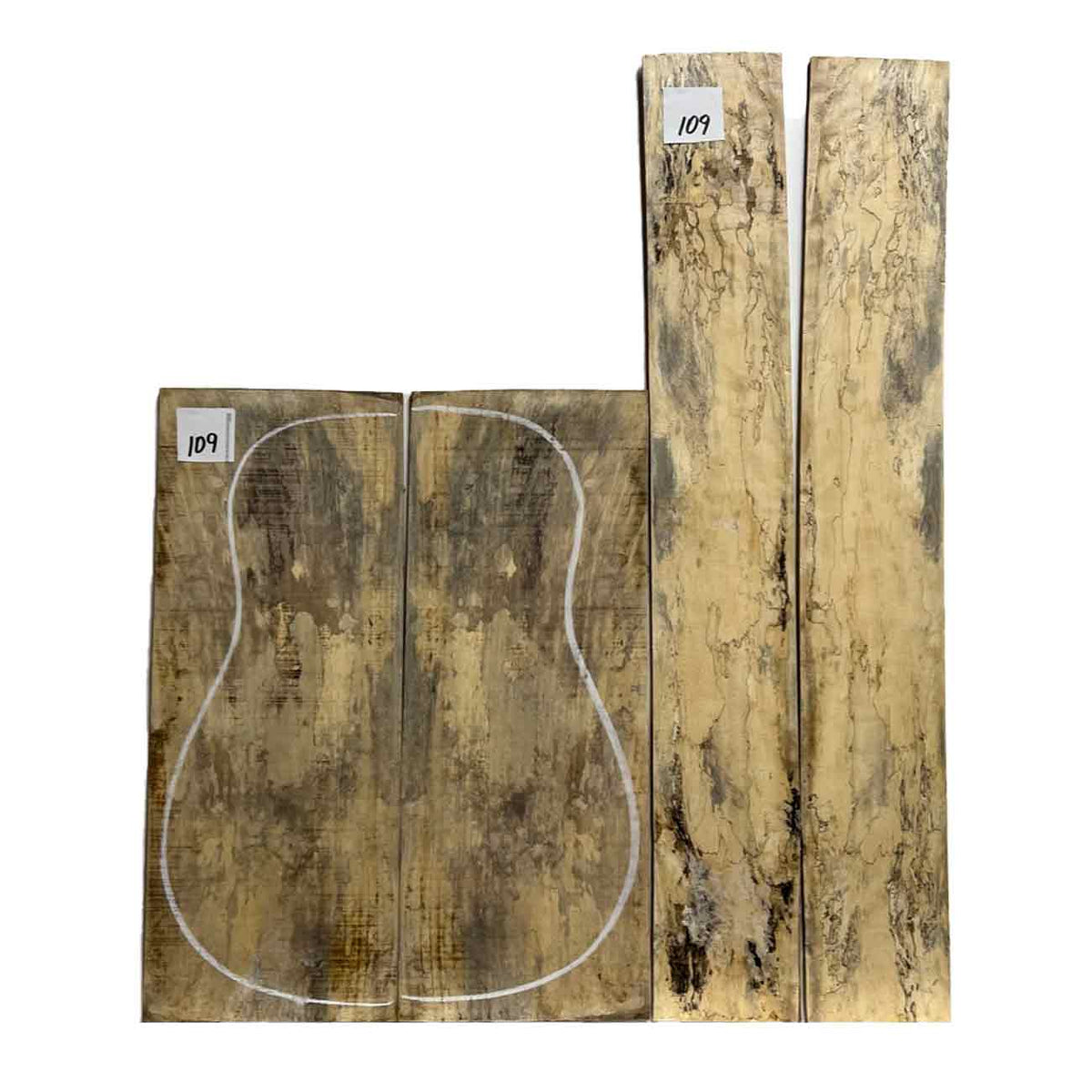 Yellow Tamarind Dreadnought Guitar Back & Side Set #109 - Exotic Wood Zone - Buy online Across USA 