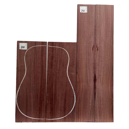 Purpleheart Dreadnought Guitar Back & Side Set #201 - Exotic Wood Zone - Buy online Across USA 