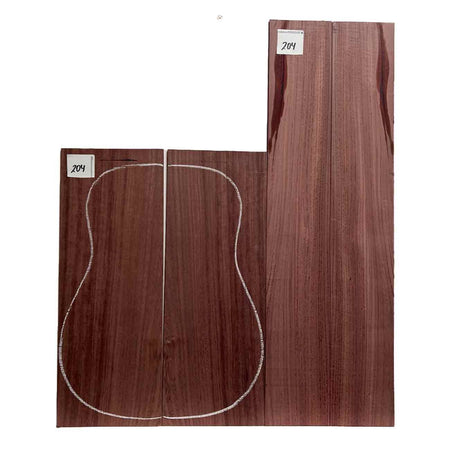 Purpleheart Dreadnought Guitar Back & Side Set #204 - Exotic Wood Zone - Buy online Across USA 