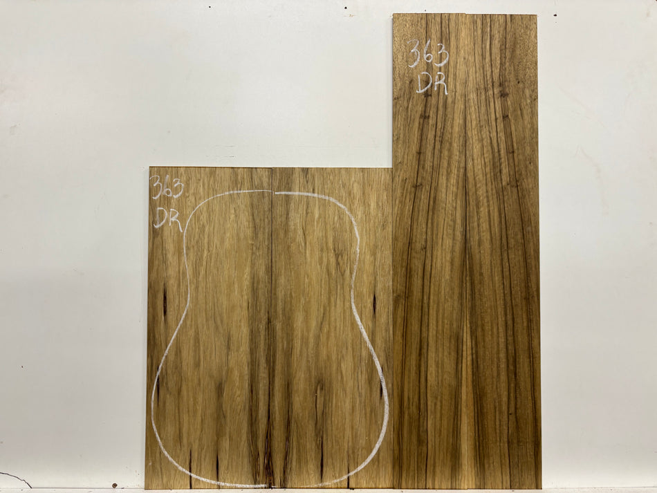 Black Limba Dreadnought Guitar Back and Side Set #363