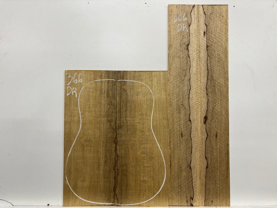 Black Limba Dreadnought Guitar Back and Side Set #366