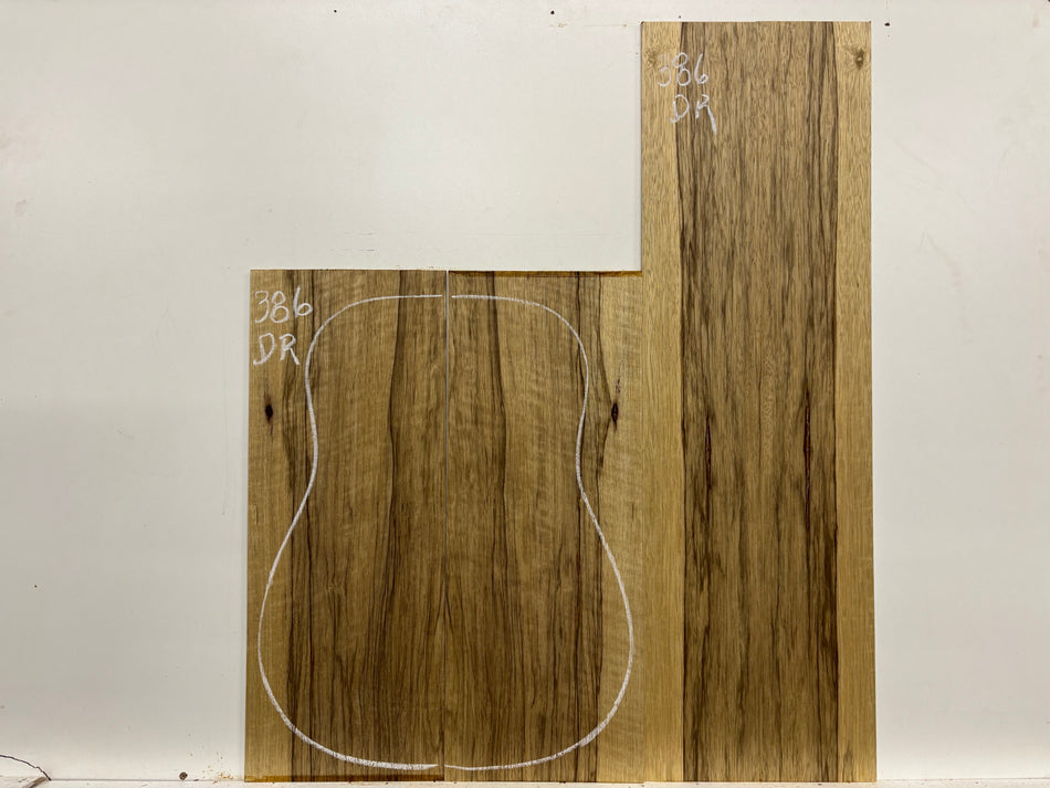 Black Limba Dreadnought Guitar Back and Side Set #386