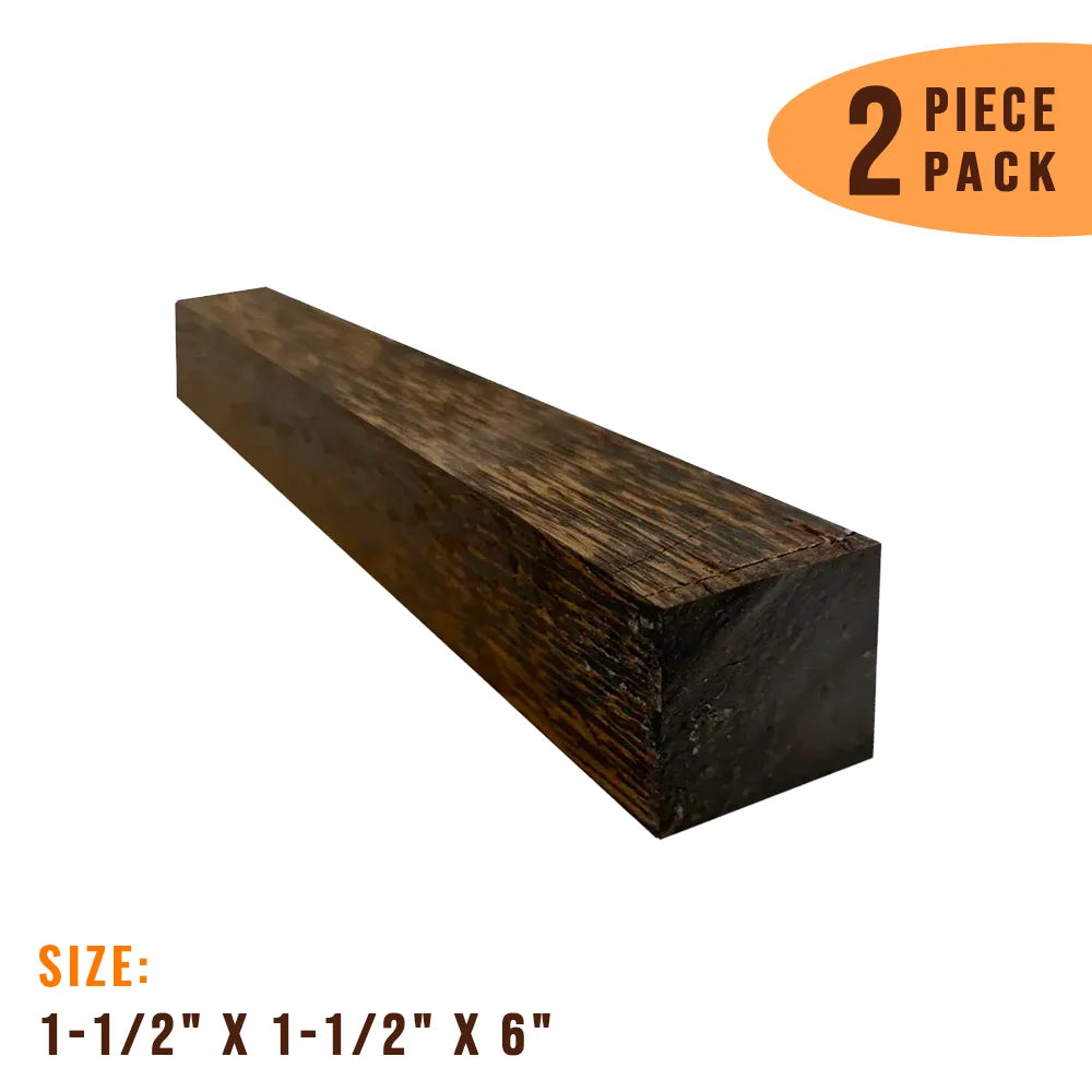 Pack of 2 , Black Palm Turning Wood Blank 1-1/2&quot;  x 1-1/2&quot;  x 6&quot;