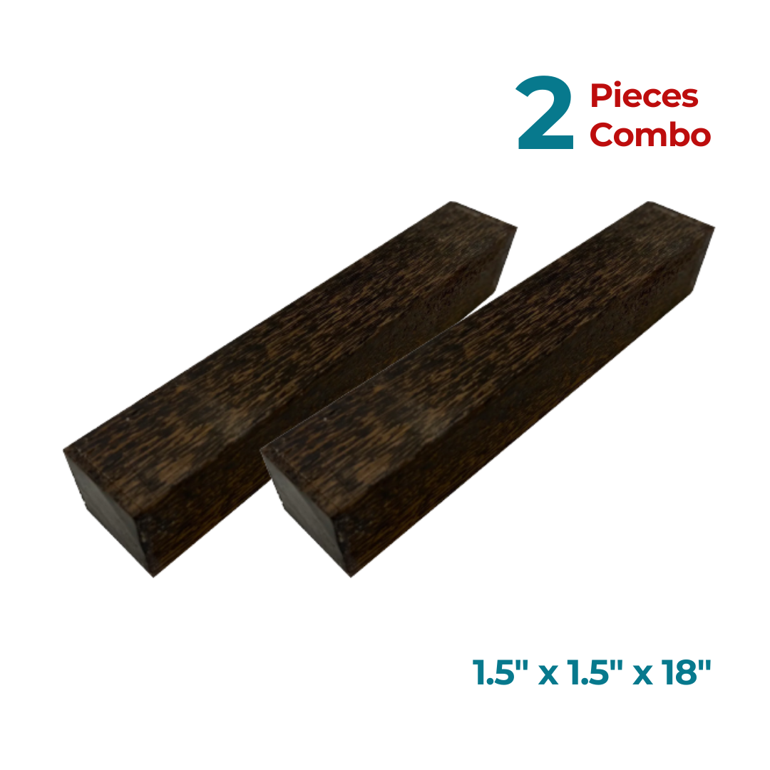 Pack Of 2, Black Palm Turning Wood Blanks 1-1/2&quot; x 1-1/2&quot; x 18&quot; Square Wood Blocks - Exotic Wood Zone - Buy online Across USA 