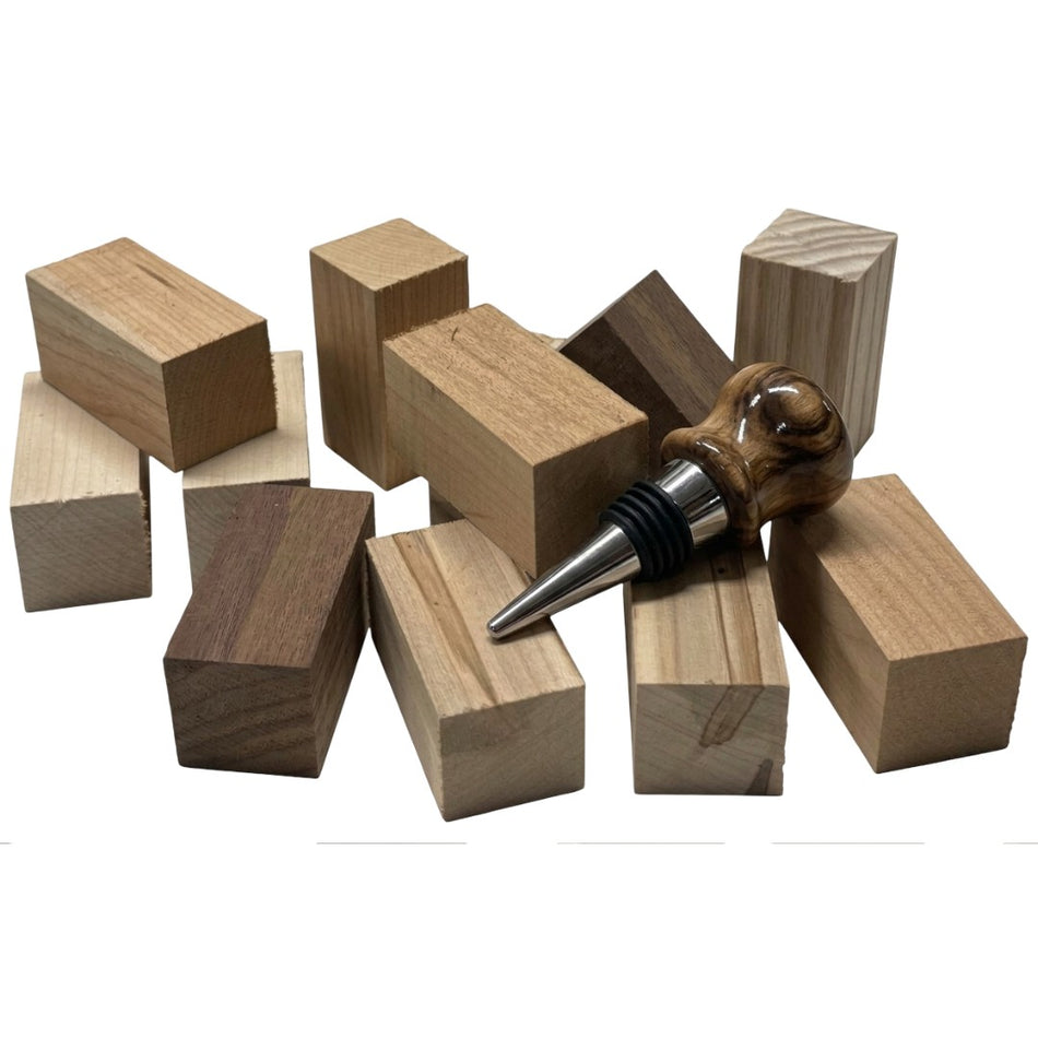 Paquete de 6 piezas de palo de rosa de la India oriental para torneado de madera de 1-1/2" x 1-1/2" x 3" para tapones de botella, anillos, joyas, reclamos de caza, mangos de herramientas