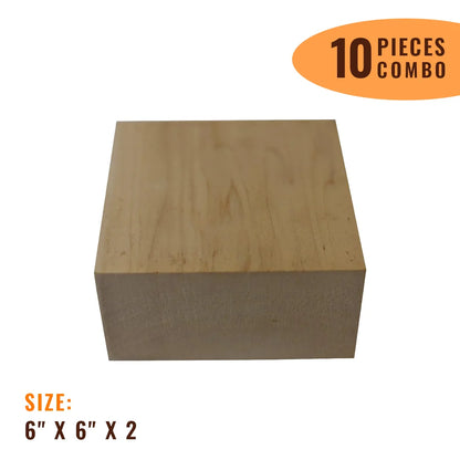 Pack Of 10, Basswood Bowl Turning Wood Blanks  6&quot; x 6&quot; x 2&quot; | Free Shipping - Exotic Wood Zone - Buy online Across USA 