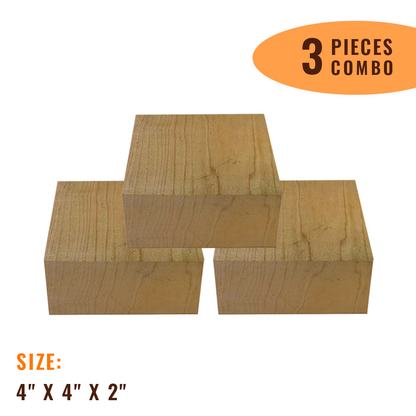 Pack Of 3, Hard Maple Wood Bowl Blanks 4&quot; x 4&quot; x 2&quot; - Exotic Wood Zone - Buy online Across USA 