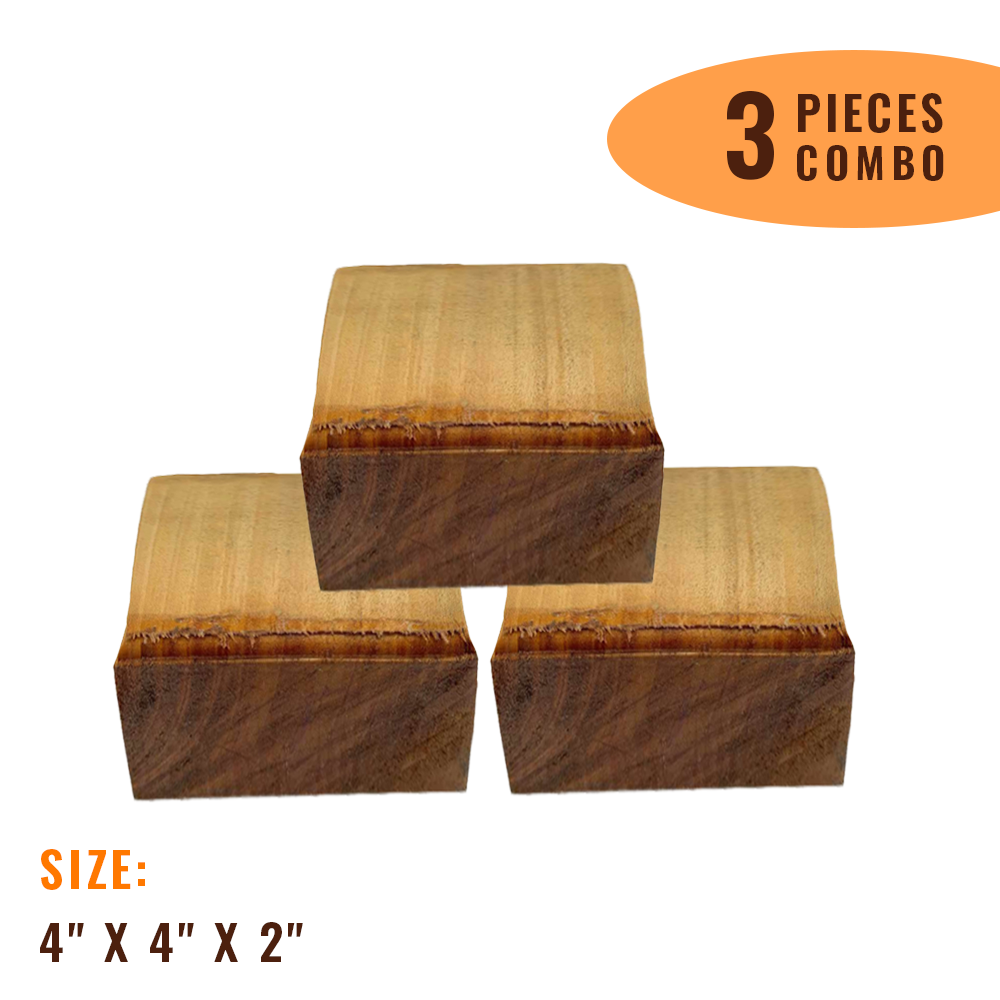 Pack Of 3 ,Honduran Mahogany Wood Bowl Blanks 4&quot; x 4&quot; x 2&quot; - Exotic Wood Zone - Buy online Across USA 