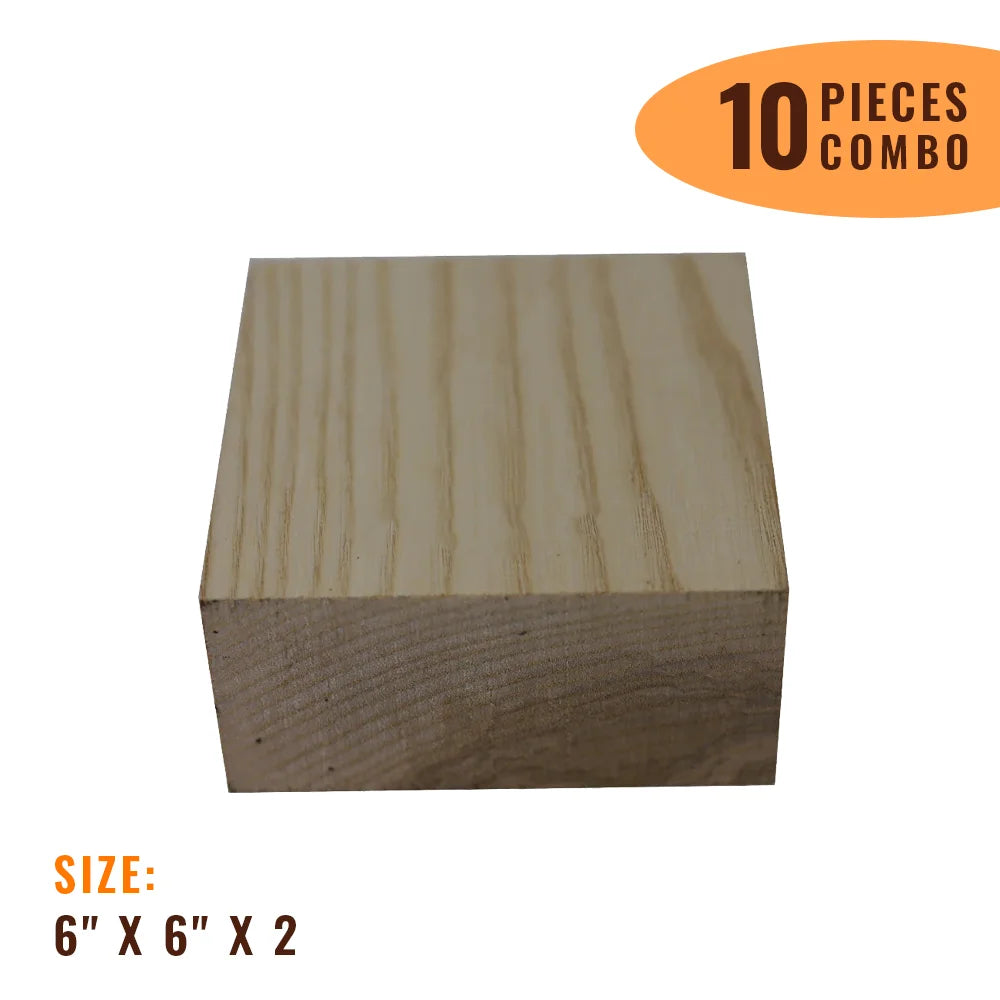 Pack of 10, Ash Bowl Turning Wood Blanks  6&quot; x 6&quot; x 2&quot; | Free Shipping - Exotic Wood Zone - Buy online Across USA 